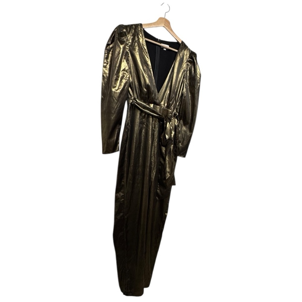 LPA Metallic Gold Puff-Sleeve Jumpsuit - Picture 5 of 7